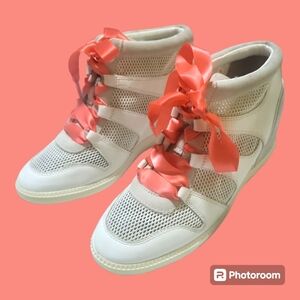 ❤️NWT Michael Kors Womens Astrid High Lace Fashion Wedge Shoes 8.5